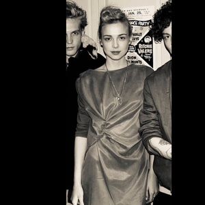 Hyden Yoo Phoebe Boho Knot Front Cutout Back Navy Midi Tunic Dress